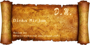 Dinka Mirjam névjegykártya